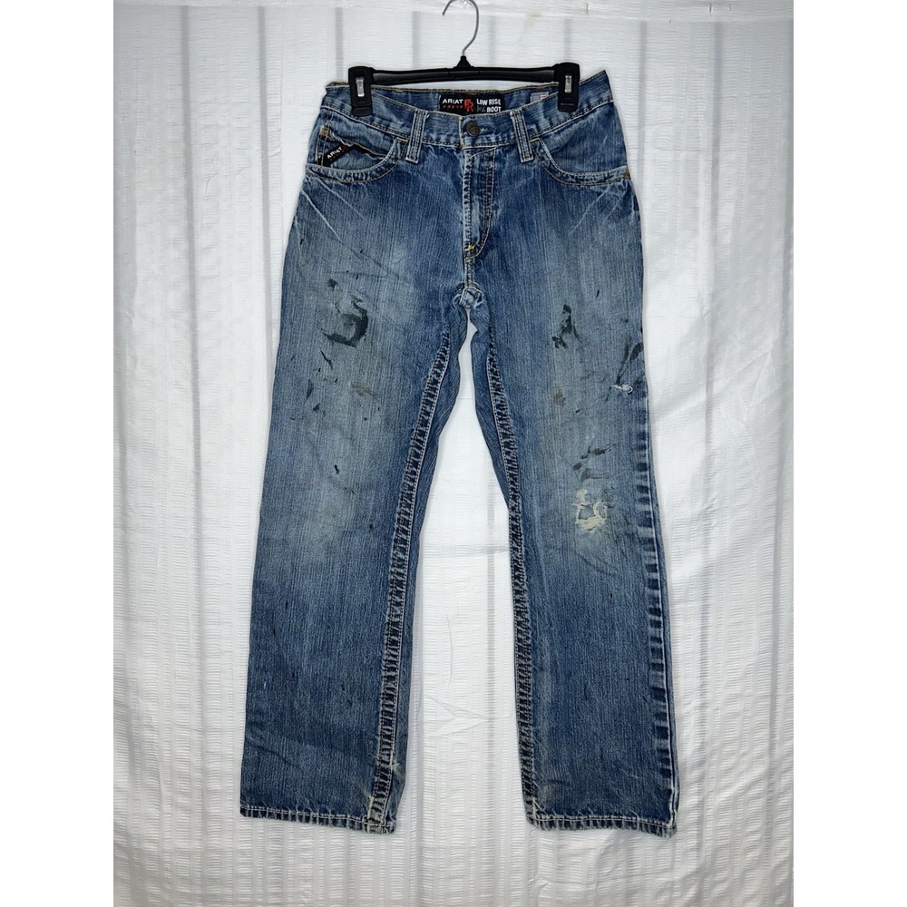 Ariat FR M4 Low Rise Boot Cut Jeans Mens 29x32 Blue Flame Resistant 10012555